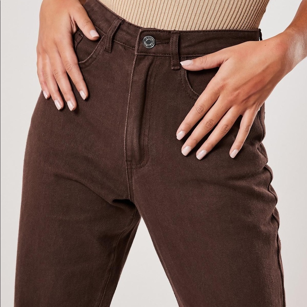▪️sold▪️missguided mom jeans brown high waisted - Picture 3 of 8